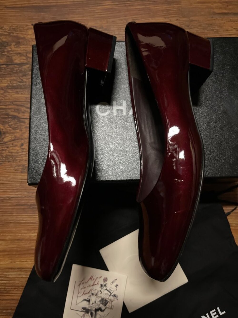 Chanel Patent Leather Ballet Shoes Flat Rare Vintage 41 EUR 11 US New In Box - Picture 13 of 16